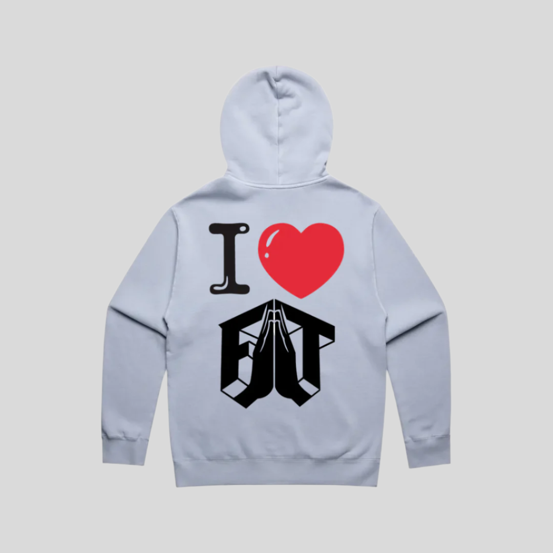 Clean Hands & A Pure Heart Hoodie- Faded Powder Blue